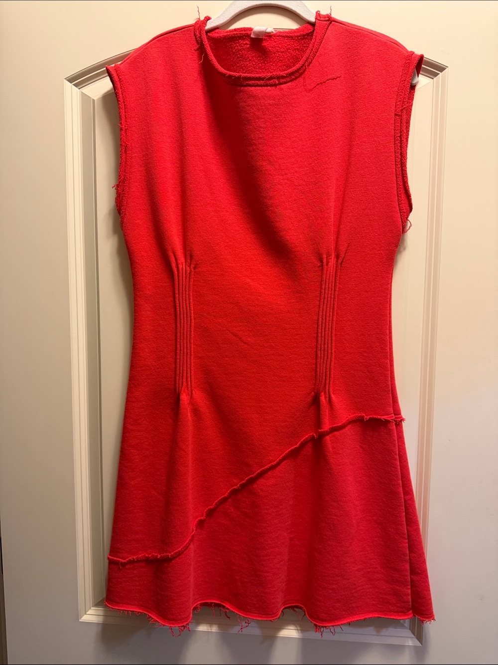 Red Sleeveless Knit Fit-and-Flare Dress